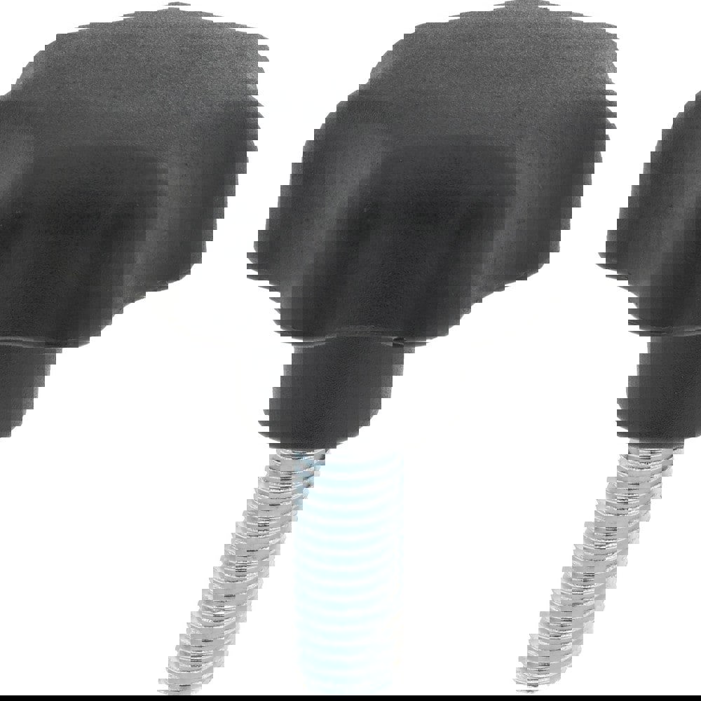 Lobed Knob: 63 mm Head Dia, 7 Points, Thermoplastic Elastomer